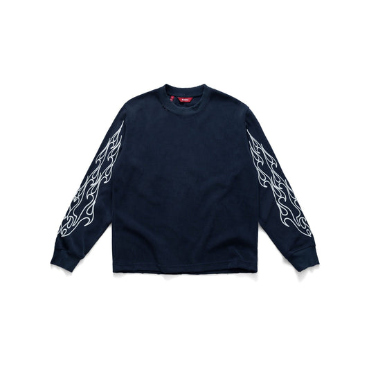 AA FIRE GARMENT WASHED LONG SLEEVE // NAVY