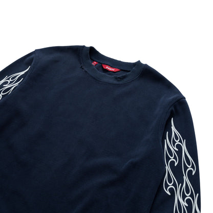 AA FIRE GARMENT WASHED LONG SLEEVE // NAVY