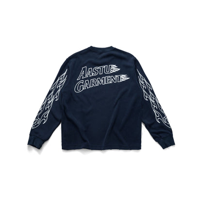 AA FIRE GARMENT WASHED LONG SLEEVE // NAVY