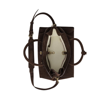 AASTU CARRYALL SUEDE LEATHER BAG GOLD // CHOCOLATE