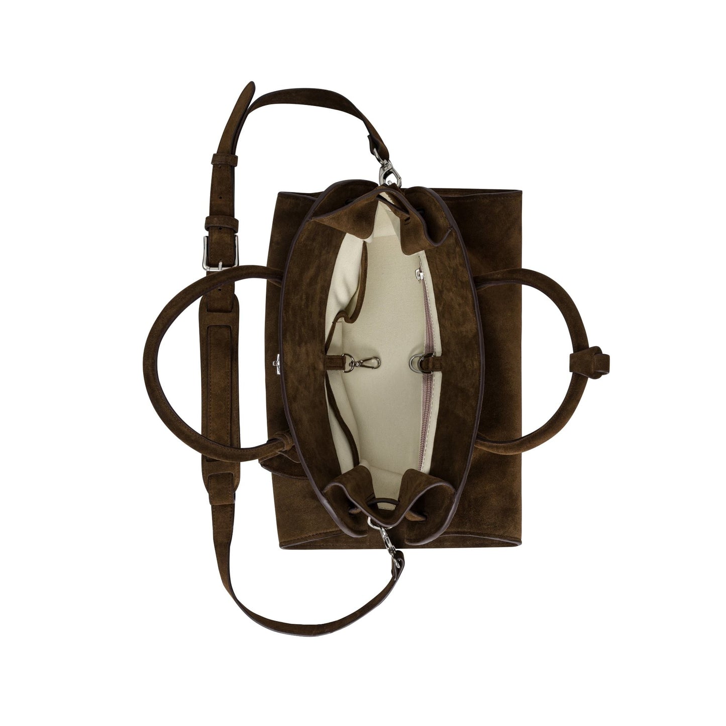 AASTU CARRYALL SUEDE LEATHER BAG SILVER // WOOD