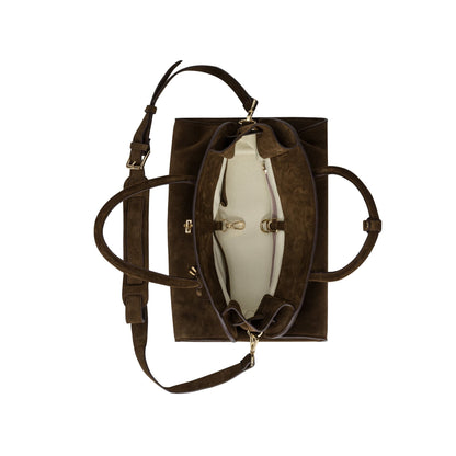 AASTU CARRYALL SUEDE LEATHER BAG GOLD // WOOD