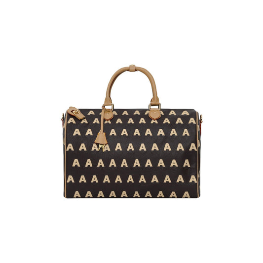 AA EMBROIDERED LOGO BOSTON BAG // COFFEE