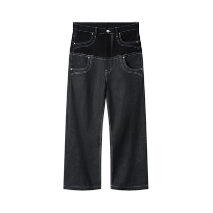AA DOUBLE WAIST RAW JEANS // BLACK