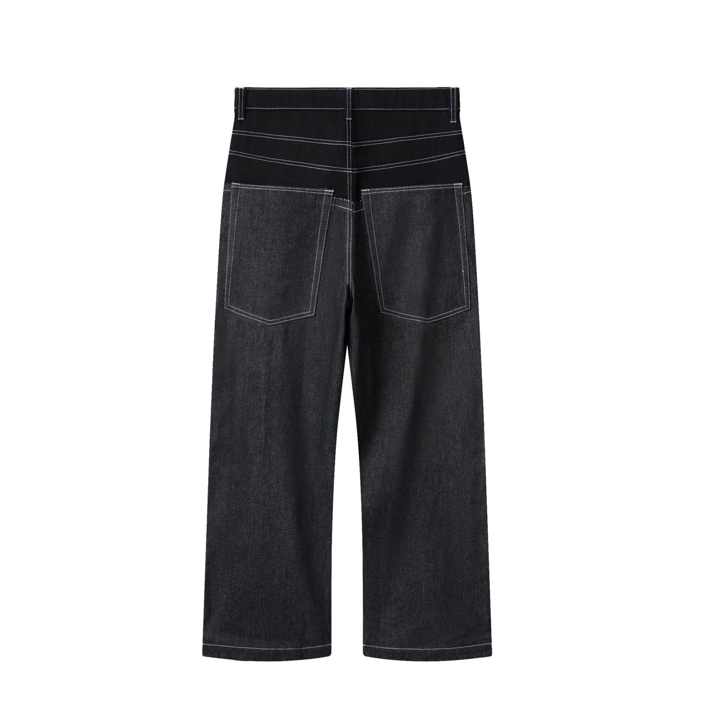AA DOUBLE WAIST RAW JEANS // BLACK