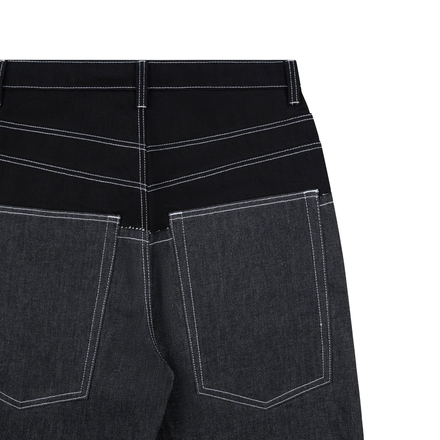 AA DOUBLE WAIST RAW JEANS // BLACK