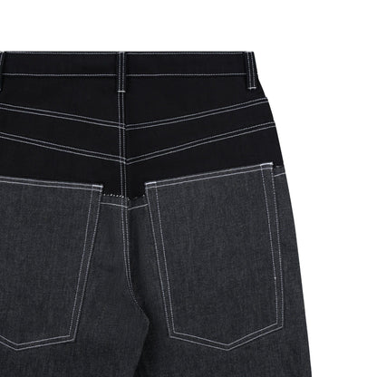AA DOUBLE WAIST RAW JEANS // BLACK