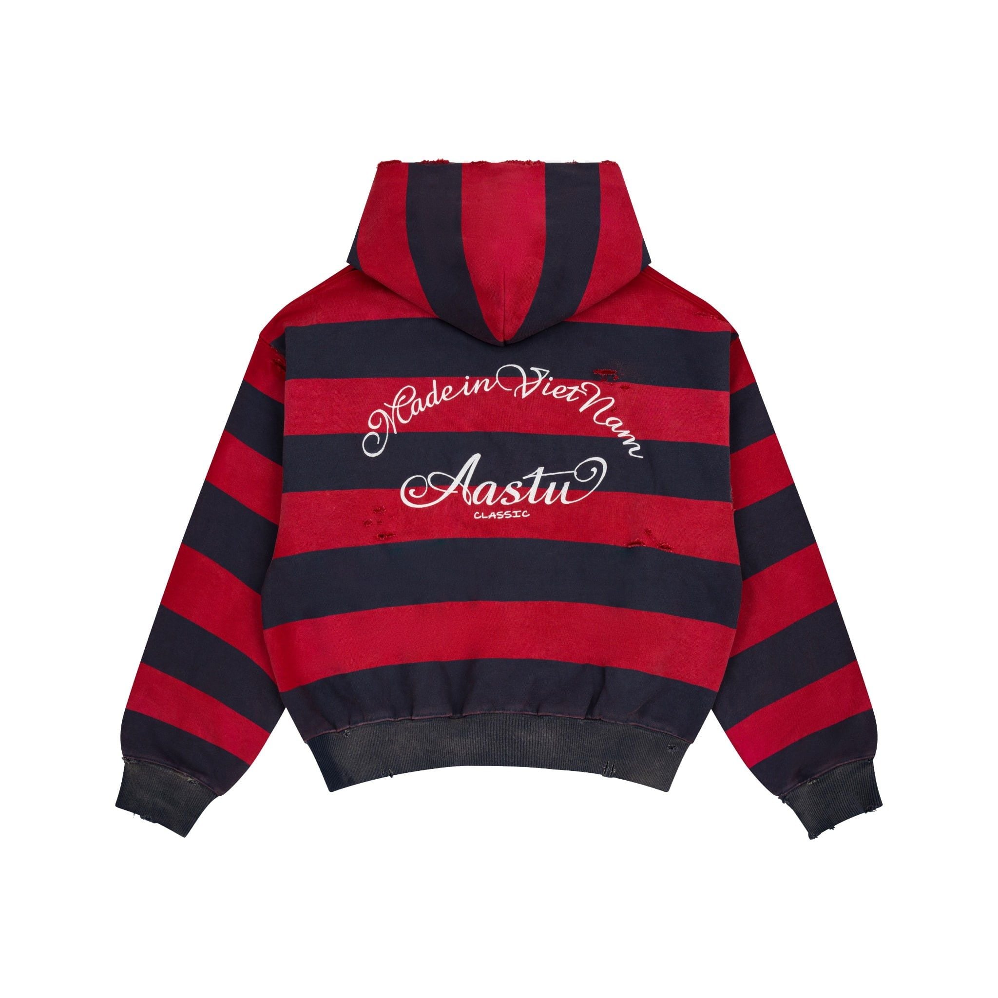 トップス AASTU STRIPED NAVY HOODIE WASHED // RED AASTU STRIPED NAVY HOODIE WASHED // RED – AA STU.