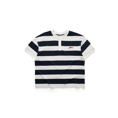 AA SIGNATURE HENLEY TEE // NAVY STRIPED