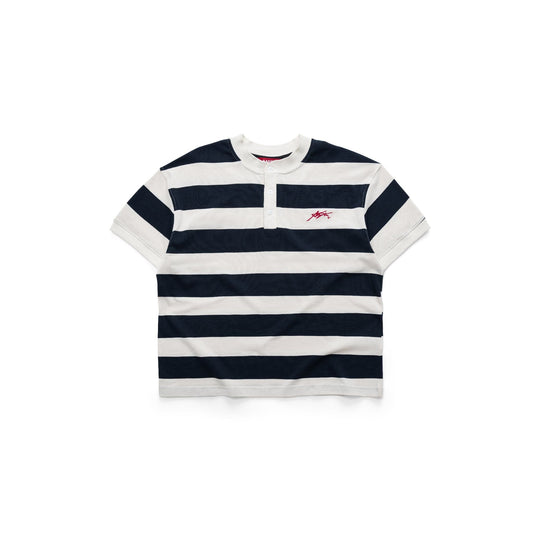 AA SIGNATURE HENLEY TEE // NAVY STRIPED