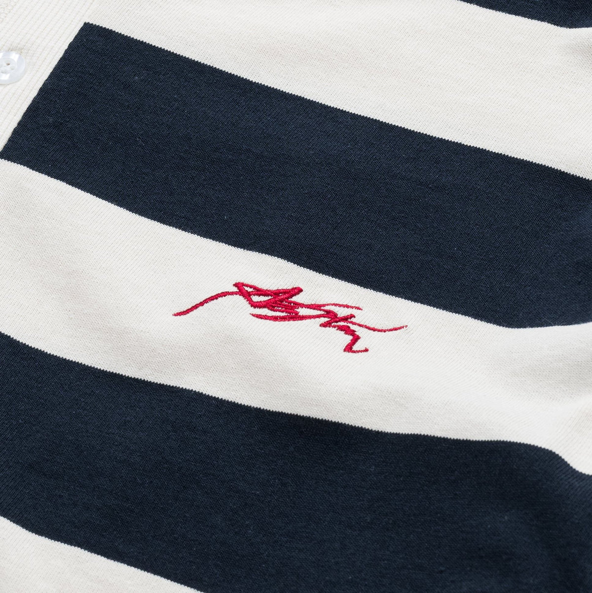 AA SIGNATURE HENLEY LONGSLEEVE // NAVY STRIPED
