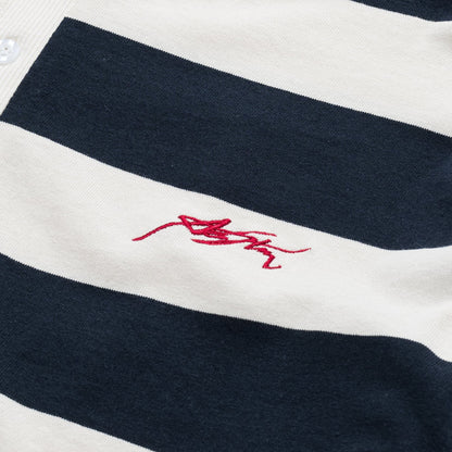 AA SIGNATURE HENLEY LONGSLEEVE // NAVY STRIPED