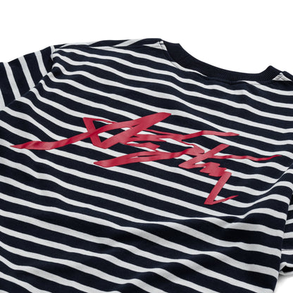 AASTU SIGNATURE STRIPED BLACK TEE // WHITE