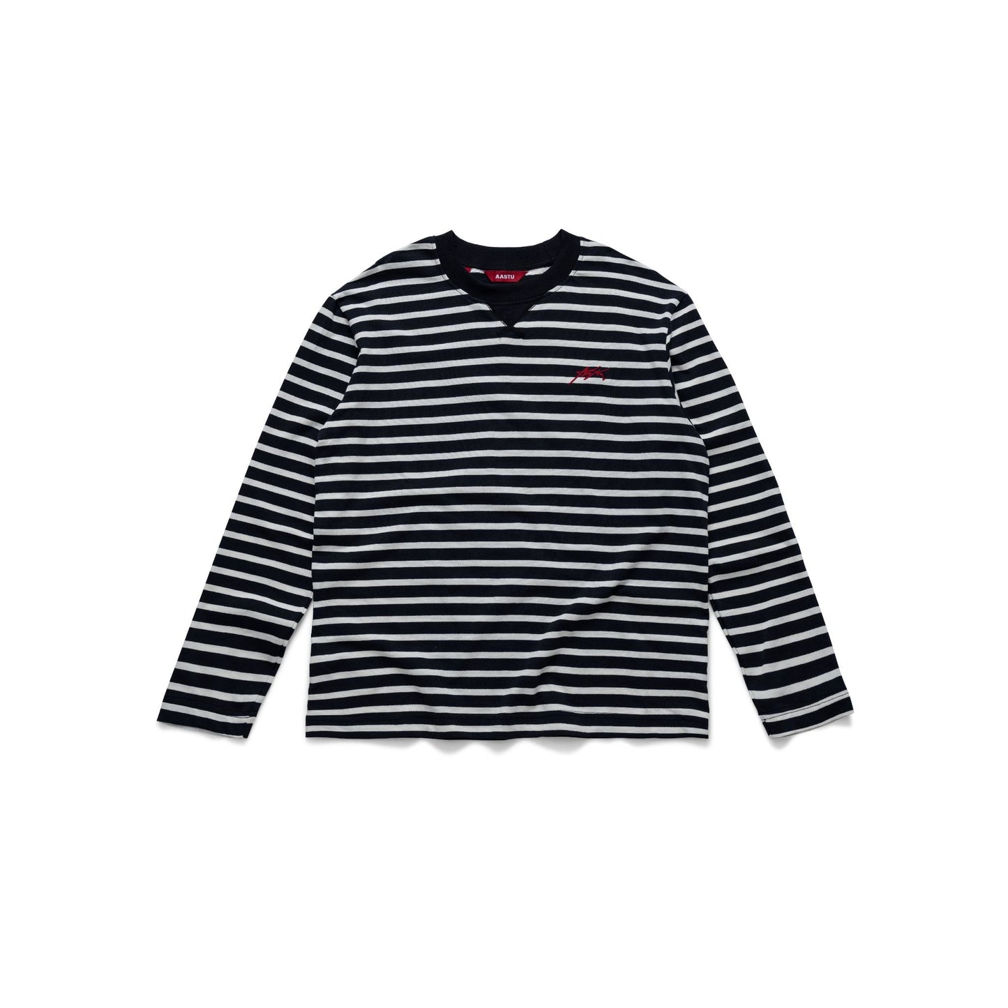 AASTU SIGNATURE STRIPED BLACK LONG SLEEVE // WHITE