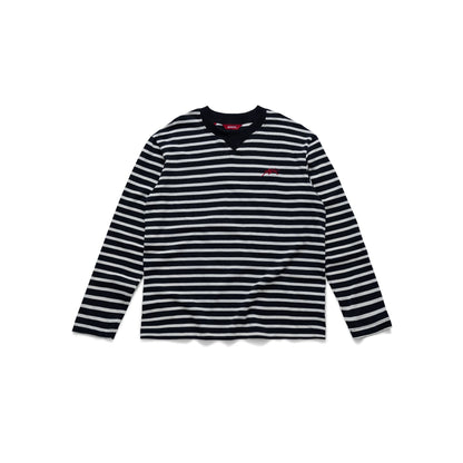 AASTU SIGNATURE STRIPED BLACK LONG SLEEVE // WHITE