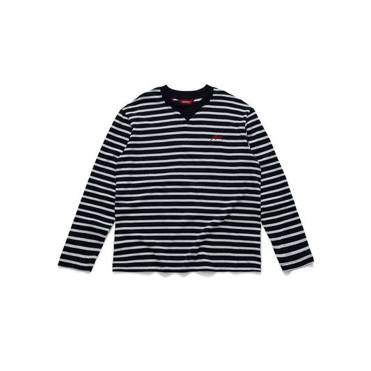 AASTU SIGNATURE STRIPED BLACK LONG SLEEVE // WHITE