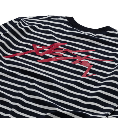 AASTU SIGNATURE STRIPED BLACK LONG SLEEVE // WHITE