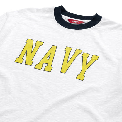 AA NAVY LOGO TEE // WHITE