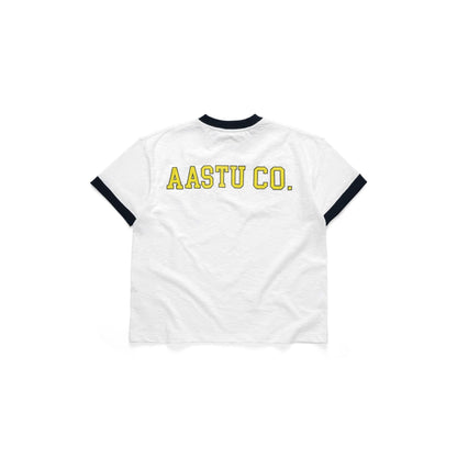 AA NAVY LOGO TEE // WHITE