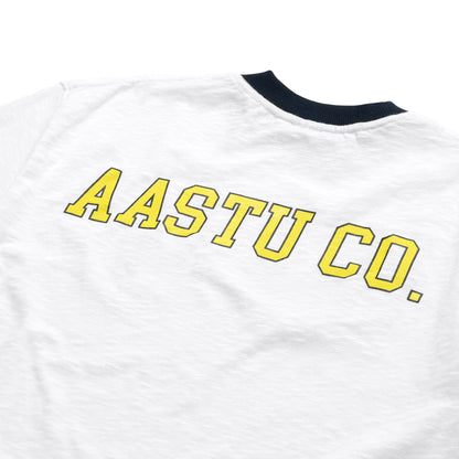 AA NAVY LOGO TEE // WHITE