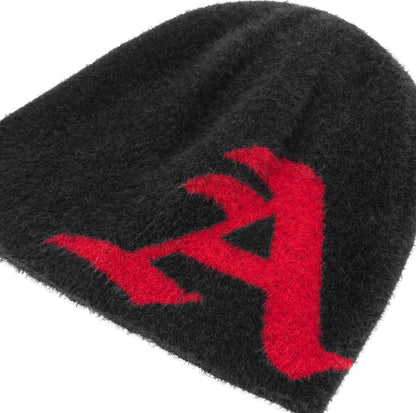 AA LOGO BEANIE // BLACK-RED