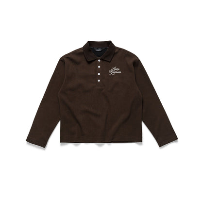 AASTU GARMENT LONG SLEEVE POLO // BROWN