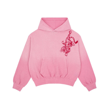 AA TIGER WAFFLE HOODIE // PINK