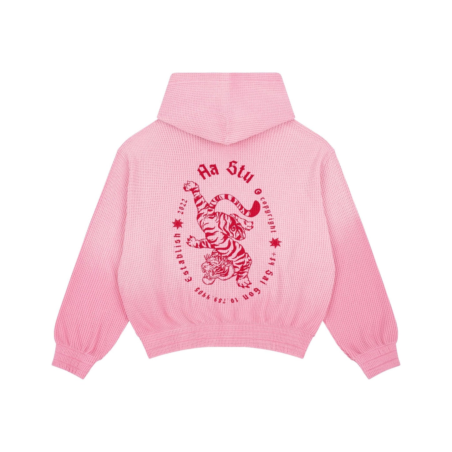 AA TIGER WAFFLE HOODIE // PINK
