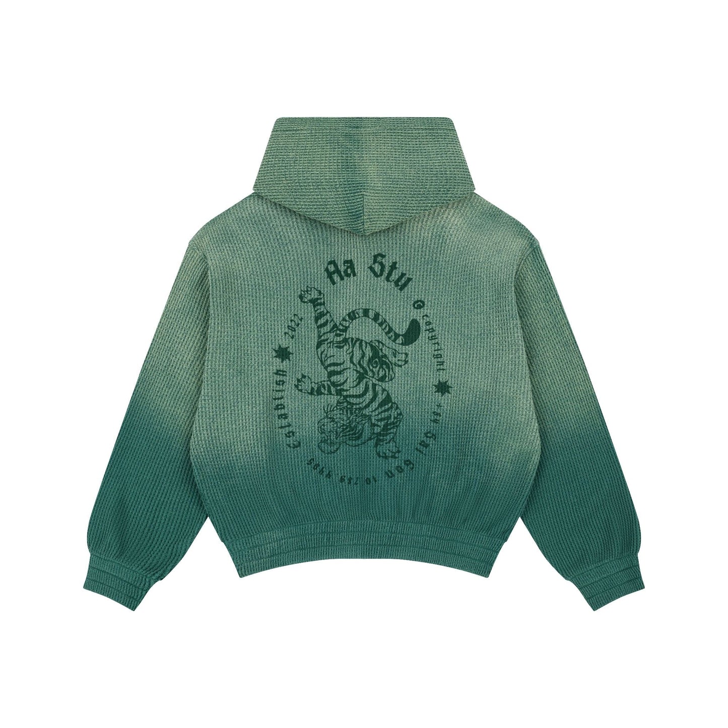 AA TIGER WAFFLE HOODIE // GREEN