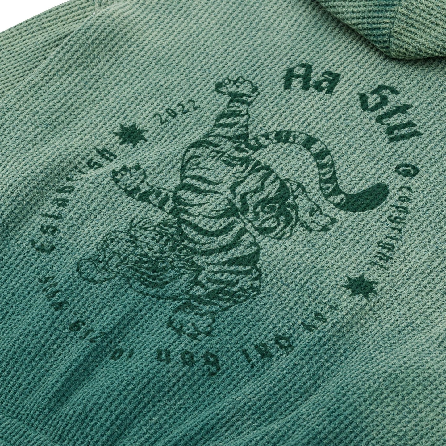 AA TIGER WAFFLE HOODIE // GREEN