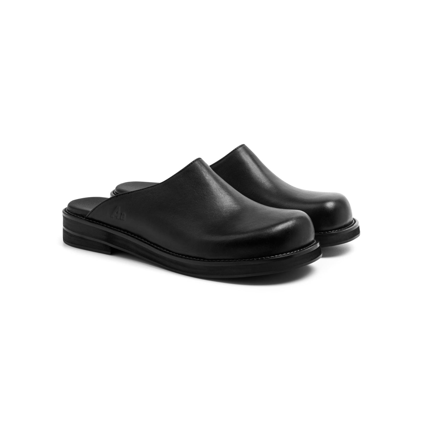 AA CLOG COW LEATHER // BLACK