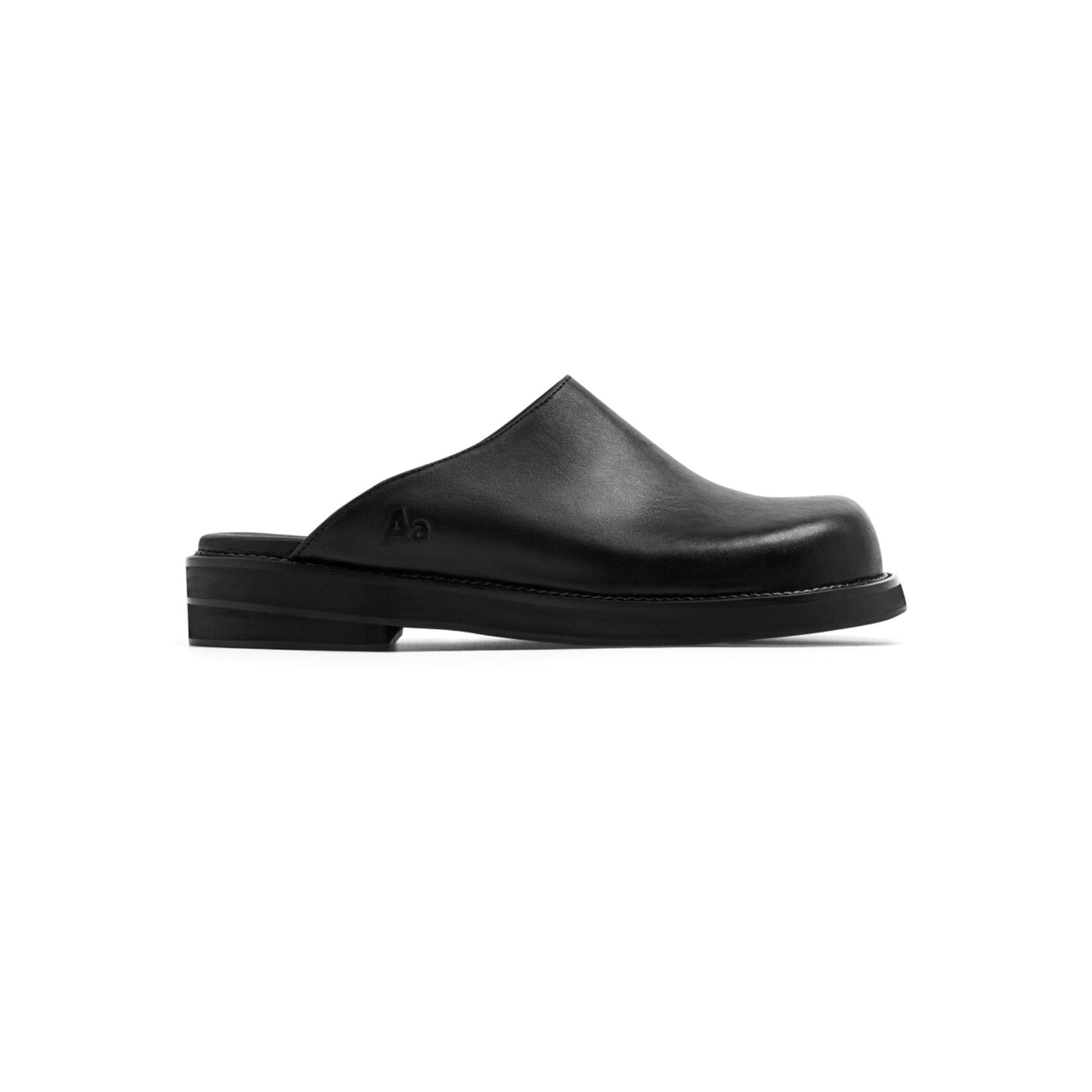 AA CLOG COW LEATHER // BLACK-RED