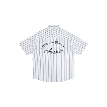AA BOLDSTROKE LOGO SHIRT // BLACK STRIPES