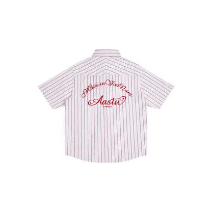 AA BOLDSTROKE LOGO SHIRT // RED STRIPES