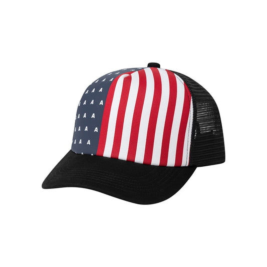 AA FLAG TRUCKER CAP // BLACK