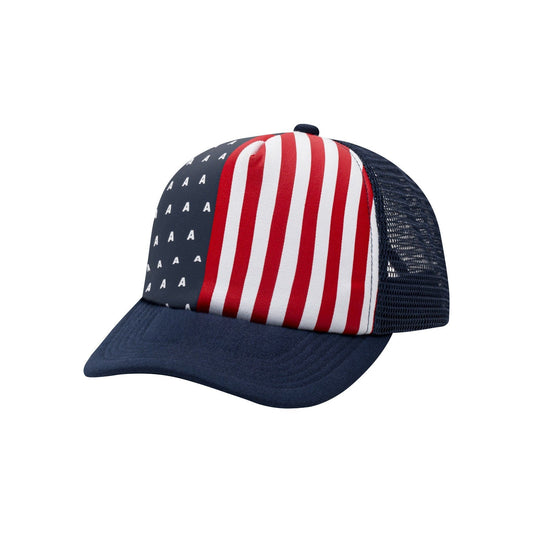 AA FLAG TRUCKER CAP // NAVY