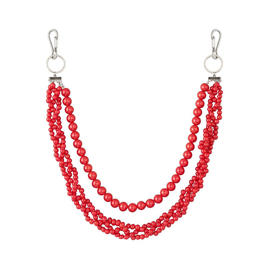 AA PEARL CHAIN RED // LONG
