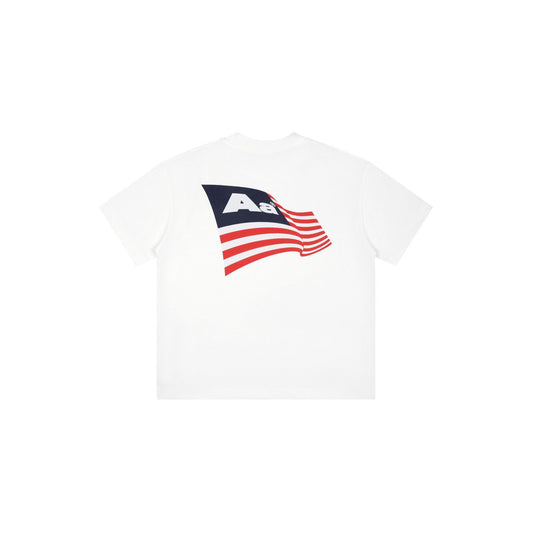 AA FLAG LOGO TEE // WHITE