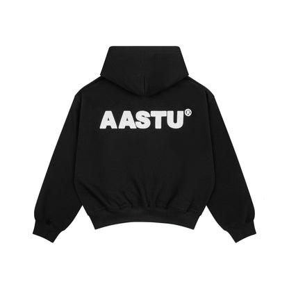 AASTU LOGO HOODIE ZIP // BLACK