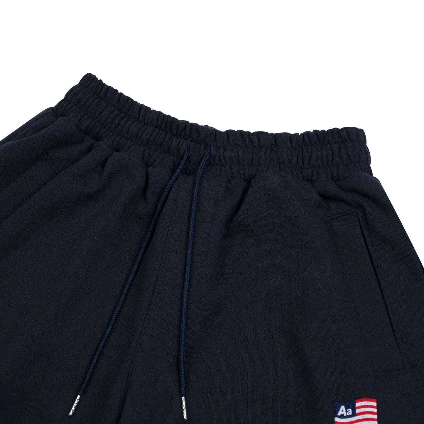 AA FLAG LOGO SWEAT SHORTS // NAVY