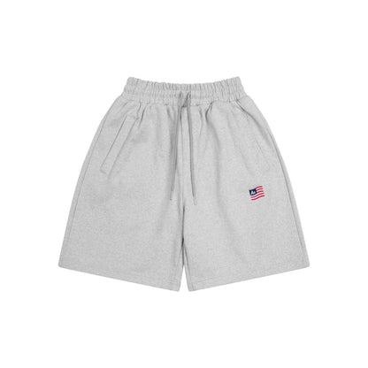 AA FLAG LOGO SWEAT SHORTS // GREY
