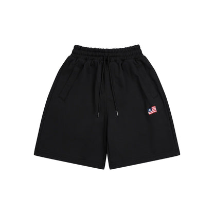 AA FLAG LOGO SWEAT SHORTS // BLACK