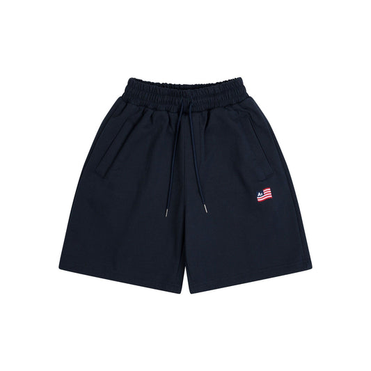 AA FLAG LOGO SWEAT SHORTS // NAVY