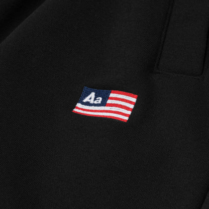 AA FLAG LOGO SWEAT SHORTS // BLACK