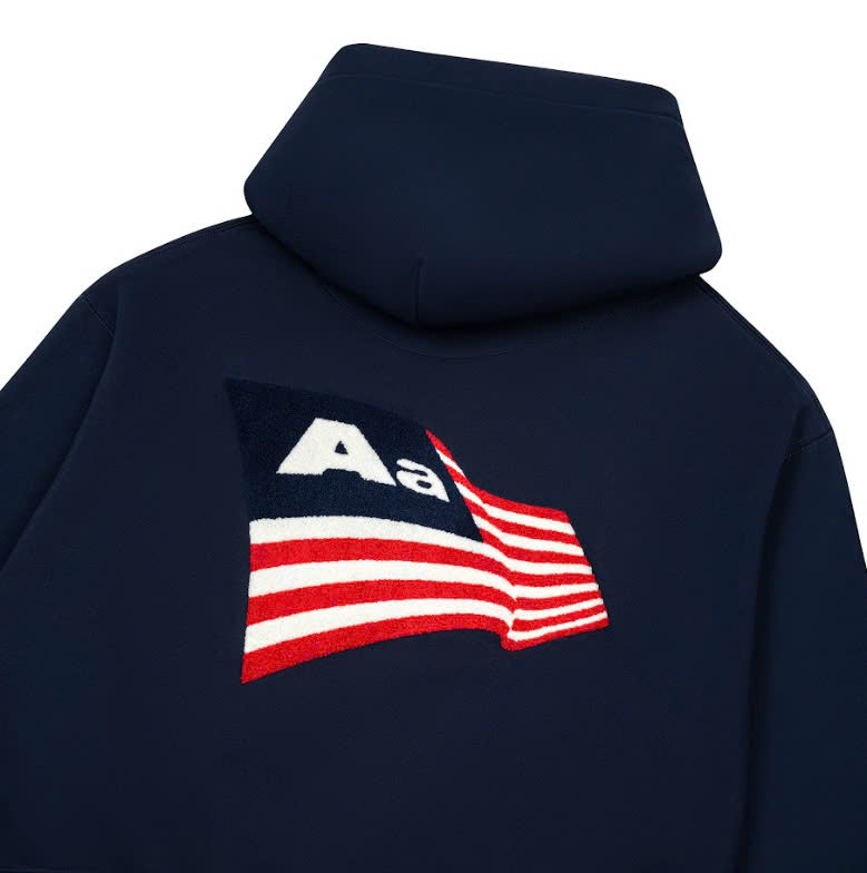 AA FLAG LOGO HOODIE // NAVY