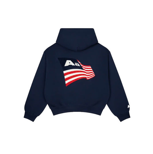 AA FLAG LOGO HOODIE // NAVY