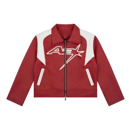 AA STU RACING LEATHER JACKET V3 // RED