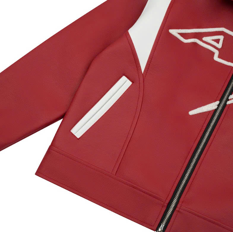 AA STU RACING LEATHER JACKET V3 // RED