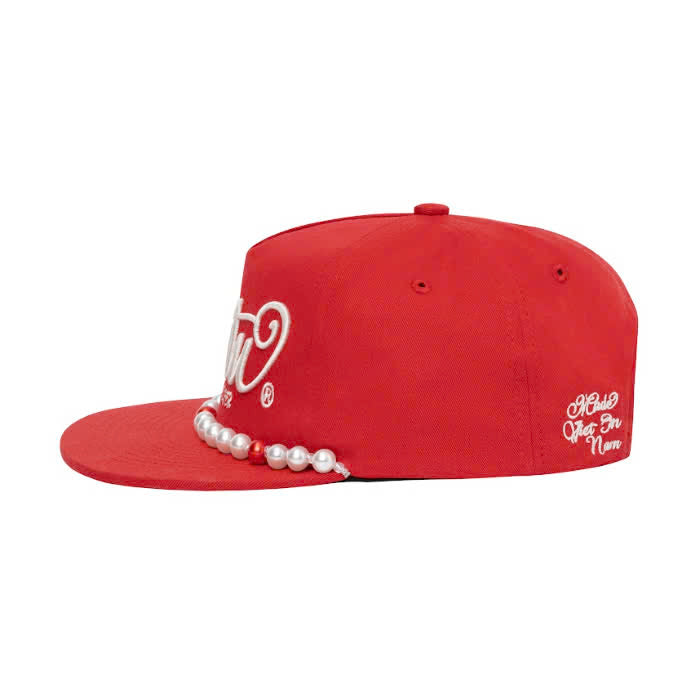 AA CLASSIC GOLFER CAP // RED - PEARL CHAIN