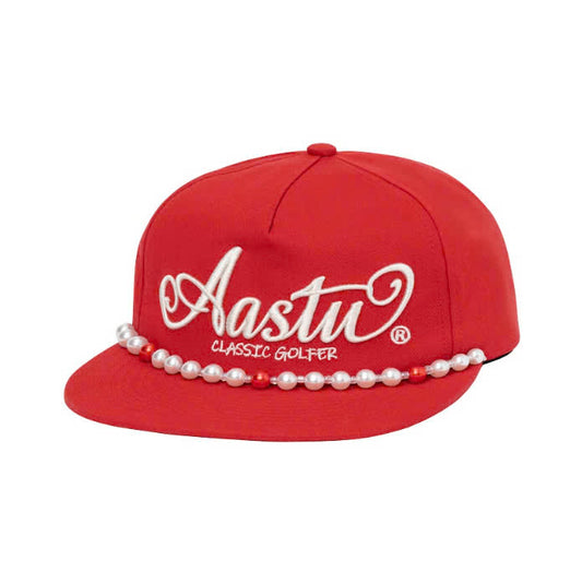 AA CLASSIC GOLFER CAP // RED - PEARL CHAIN